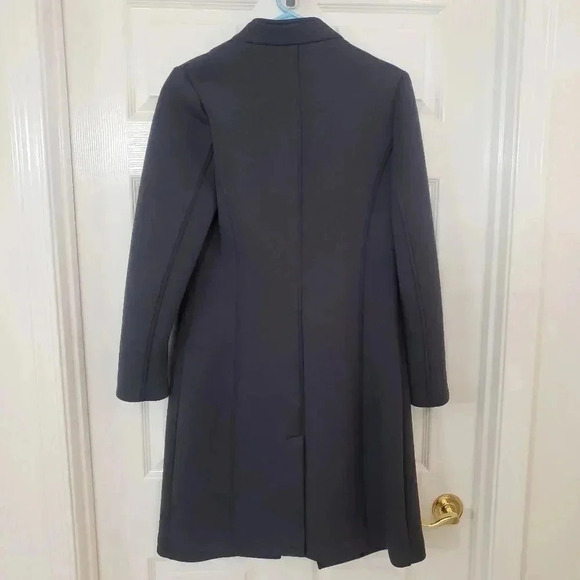 Nanette Lepore Gray Scuba Notched Collar Overcoat - Picture 4 of 9